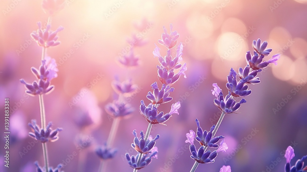 Fototapeta premium Gentle lavender flowers in soft focus with a dreamy, ethereal glow