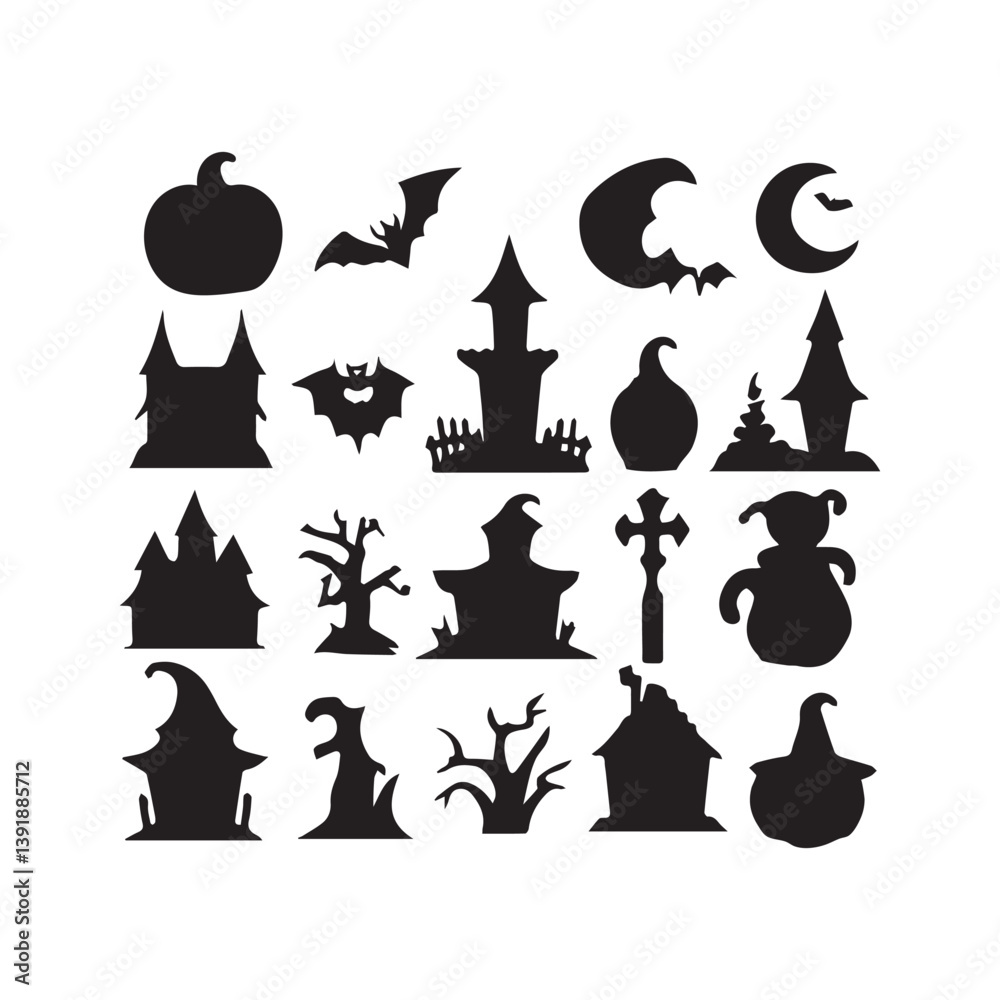 Fototapeta premium black and white icons set