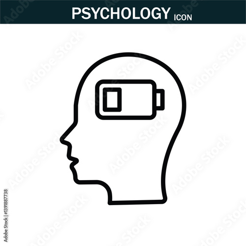 Psychology and mental icon. Containing depression, anxiety, stress, mental care, empathy, loneliness,  psychology symbol,  mind disorder and more. Editable stroke. Vector illustration. EPS 10.