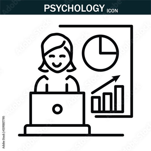 Psychology and mental icon. Containing depression, anxiety, stress, mental care, empathy, loneliness,  psychology symbol,  mind disorder and more. Editable stroke. Vector illustration. EPS 10.