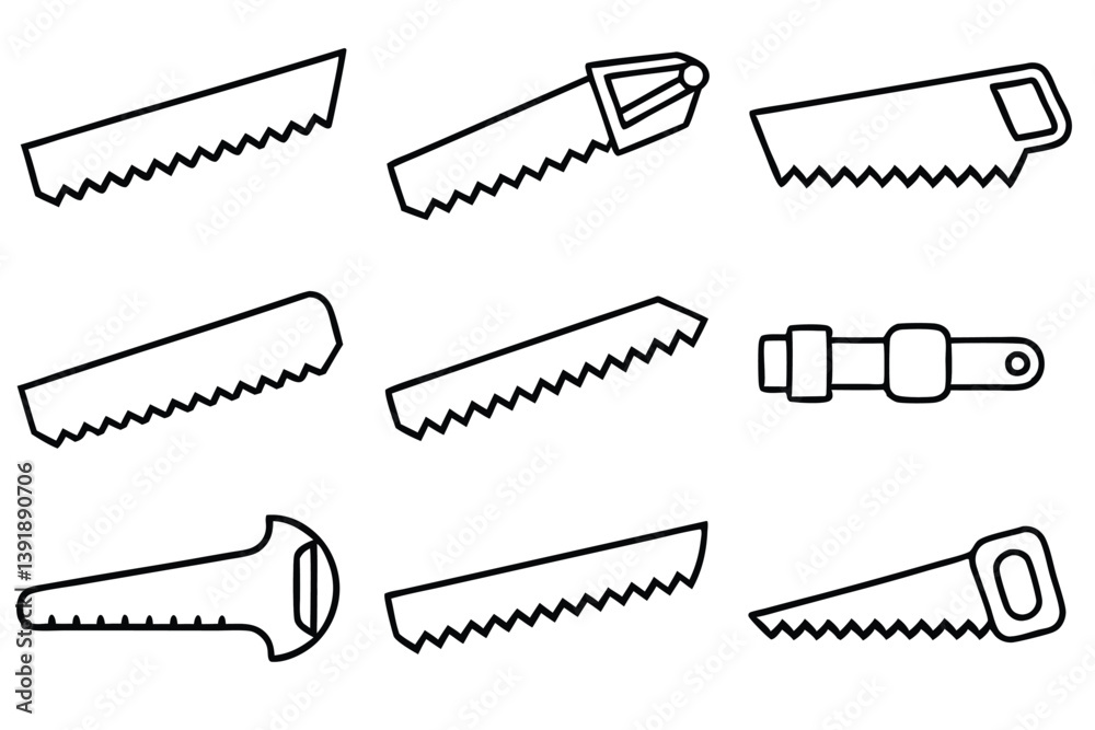 Band saw line art visual representation for industrial equipment guides.eps Band saw line art visual representation for industrial equipment guides.eps