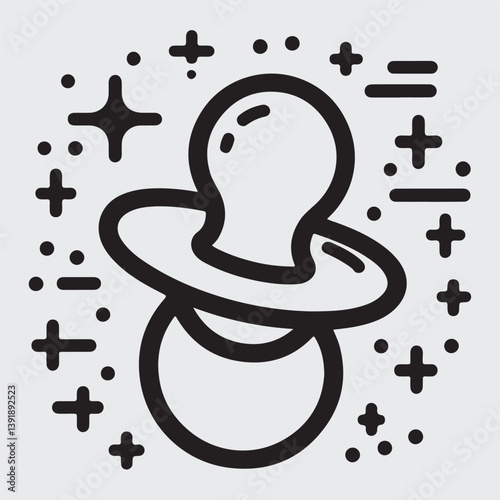 Kids nipple line and glyph icon. Babys pacifier vector illustration