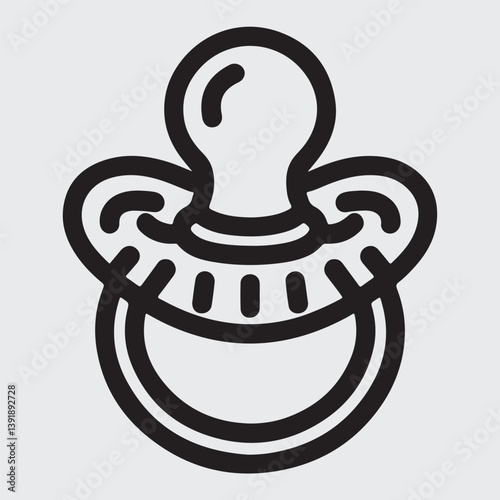 Kids nipple line and glyph icon. Babys pacifier vector illustration