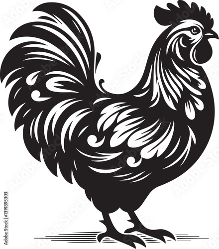 rooster isolated on white background