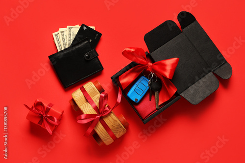 Gift box with keys of new c...
