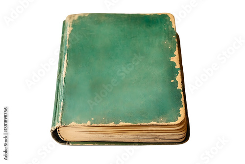 Aged Teal Hardcover Book with Weathered Spine and Yellowed Pages