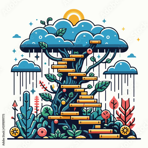 ladder, nature, blue, flower, jacob, garden, jacob's ladder, white, plant, polemonium, natural, herb, bloom, summer, beautiful, growth, blossom, blooming, perennial, up, jacobs, color, flora, beauty, 