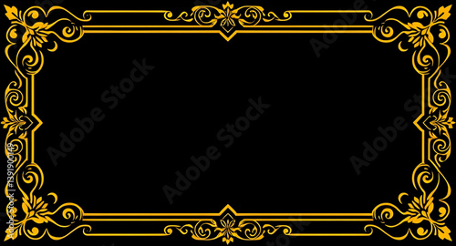 golden picture frame isolated
