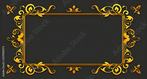 golden picture frame isolated