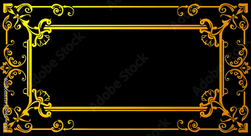 golden picture frame isolated
