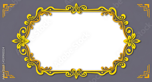 golden picture frame isolated