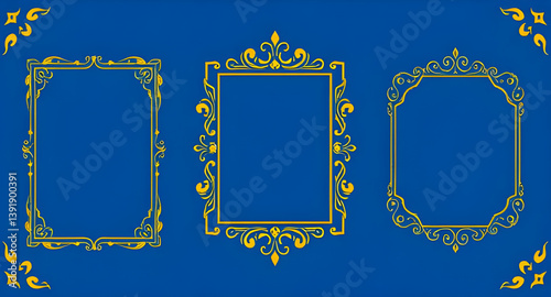 golden picture frame isolated