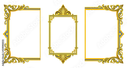 golden picture frame isolated
