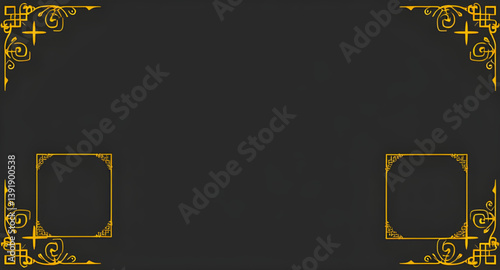 golden picture frame isolated