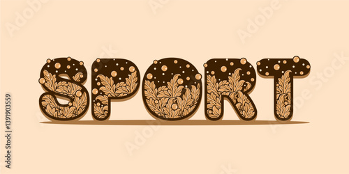 typography SPORT word art illustration, editable text effect, eps file format