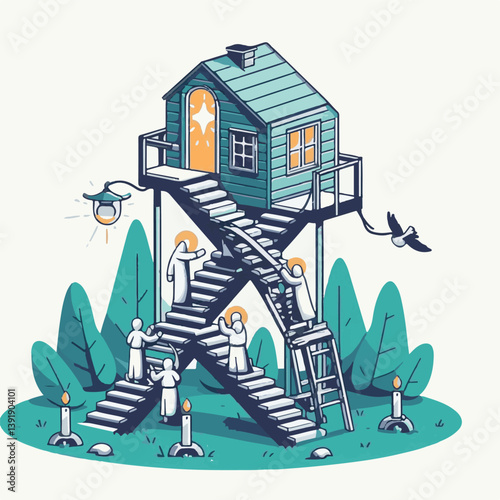 ladder, nature, blue, flower, jacob, garden, jacob's ladder, white, plant, polemonium, natural, herb, bloom, summer, beautiful, growth, blossom, blooming, perennial, up, jacobs, color, flora, beauty, 