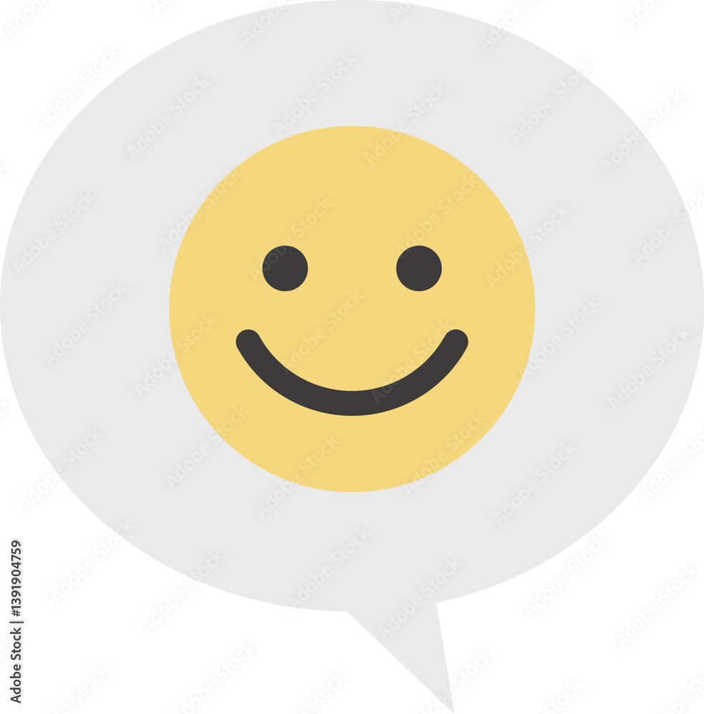 Fototapeta premium 笑った表情の吹き出しイラスト