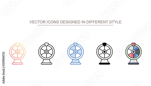 Fortune Wheel icon design with white background stock illustration