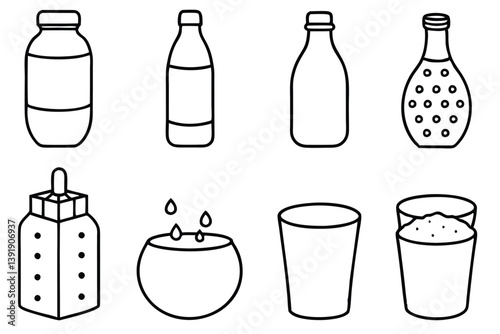 Kefir Line Art Creative Design for Natural Drink Illustration 