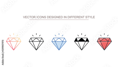 Diamond icon design with white background stock illustration