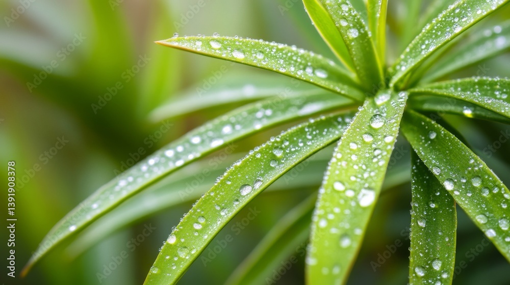 Close-up of dewdrops on native plants, ecological beauty Close-up of dewdrops on native plants, ecological beauty