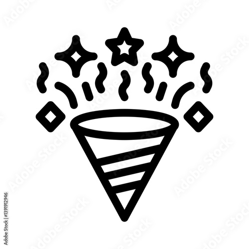 party popper line icon