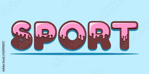 typography SPORT word art illustration, editable text effect, eps file format