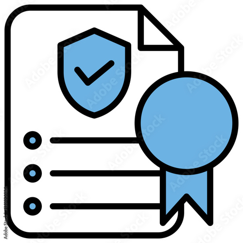 Policy Blue Black Icon