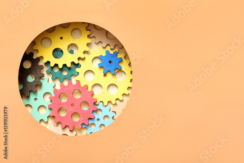 Wooden gears visible throug...