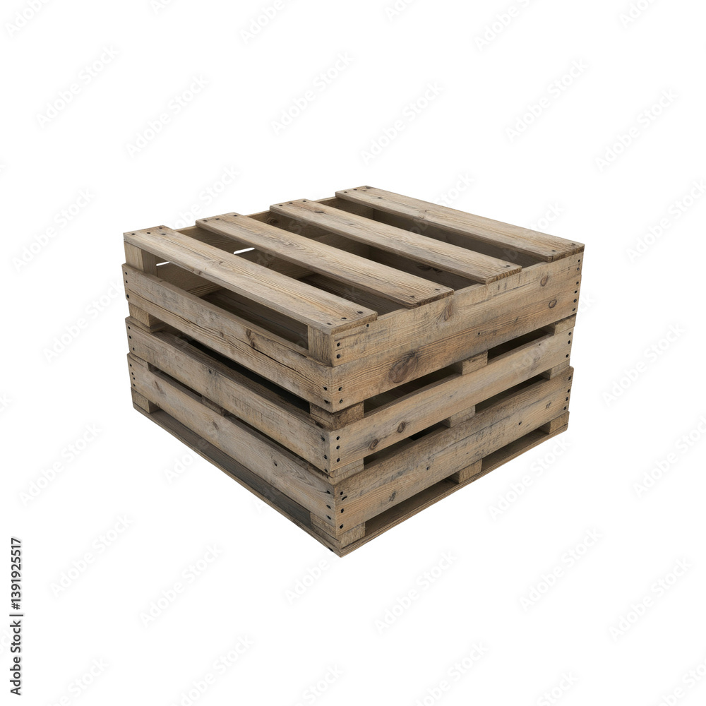 Stacked Wooden Pallets, Rustic Wooden Crate, Cargo Shipping Container Stacked Wooden Pallets, Rustic Wooden Crate, Cargo Shipping Container