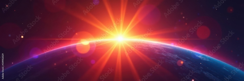 Lens flare and colorful light bursts around a brilliant vector sun, chroma, burst Lens flare and colorful light bursts around a brilliant vector sun, chroma, burst