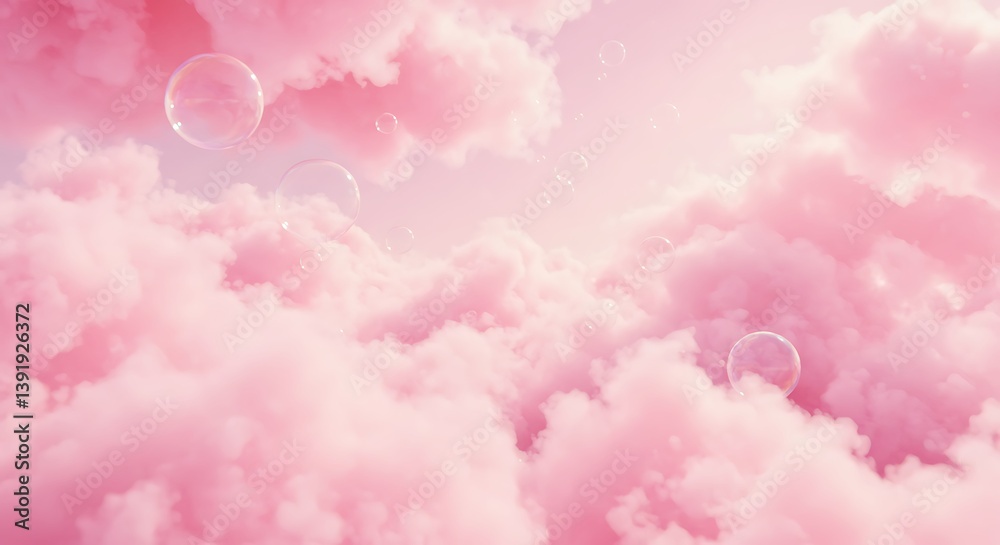 Fototapeta premium Pink Sky Reverie AI Generated
