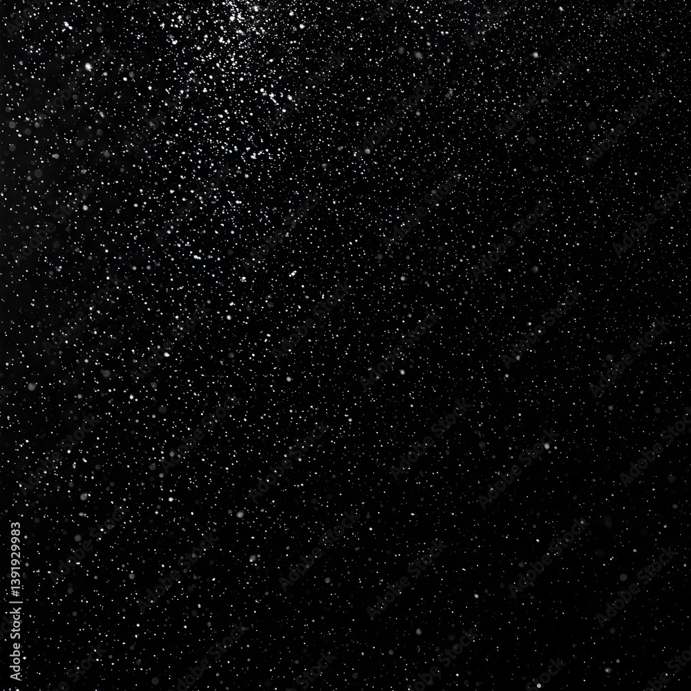 Fototapeta premium Falling snow isolated on black background 