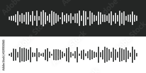 Abstract Set of Audio Waves and Sound Wave Patterns