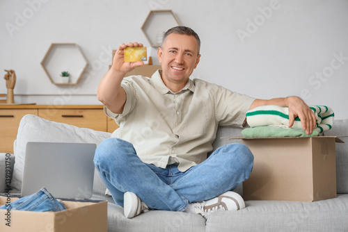 Mature man with credit card...
