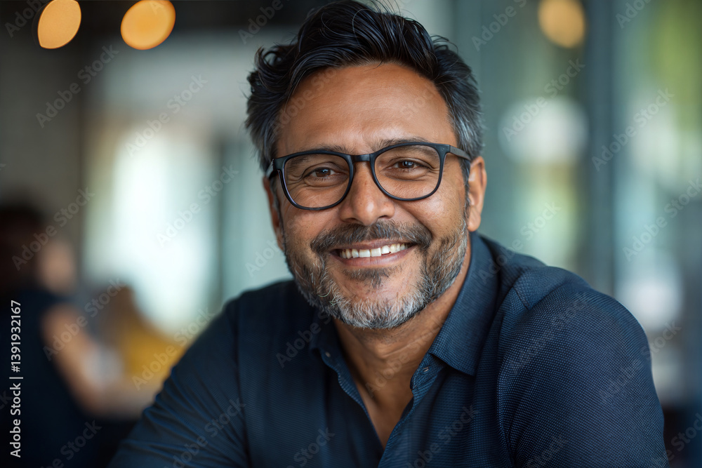Cheerful Indian Man Posing with a Confident Smile