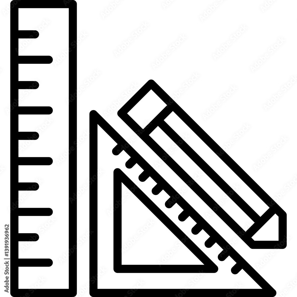 Obraz premium Ruler Icon Vector Element