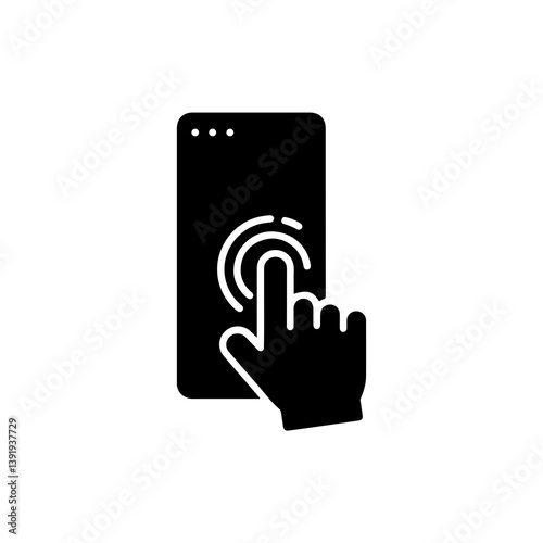 Finger Dragging UI Panel Vertical - User Interface Design Icon