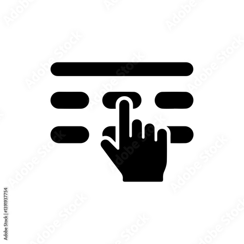 Finger Hovering Over Multiple Buttons - Touch Interface Interaction