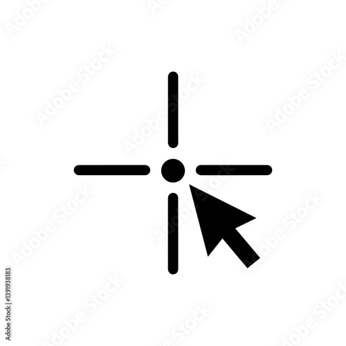 Precise Cursor Cross with Center Dot Icon