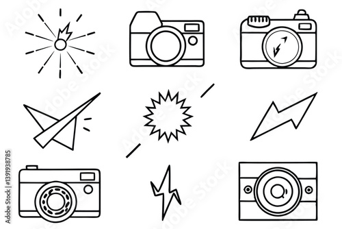 Photoelectric Effect Line Art Explaining How Electrons Eject From Materials.eps