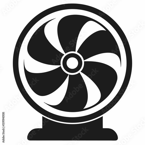 fan on black background