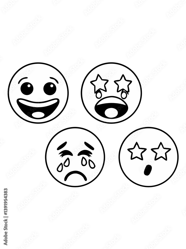 Fototapeta premium set of funny faces