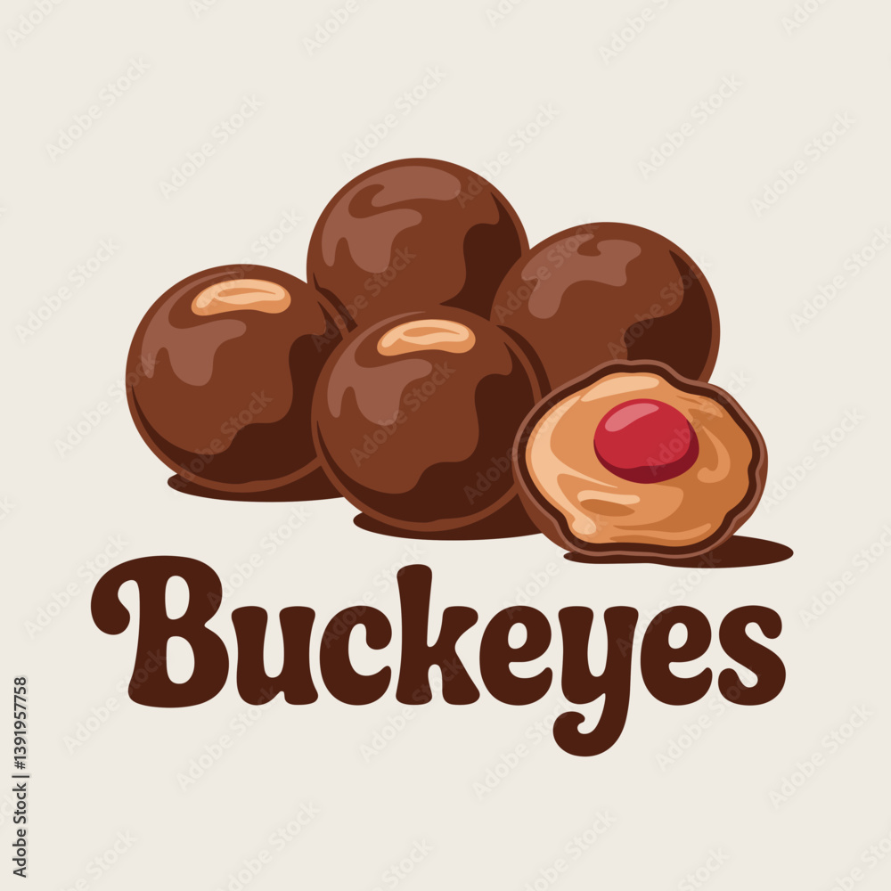Buckeyes Candy with Chocolate Peanut Butter Center