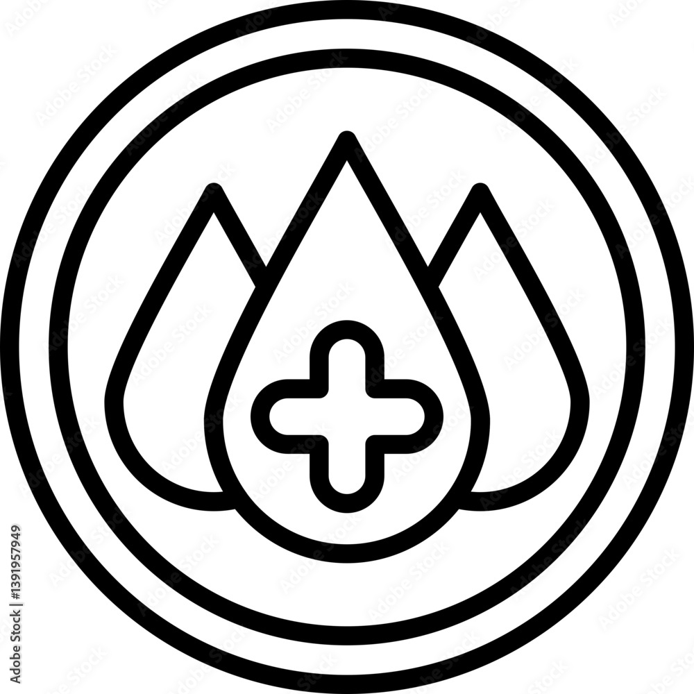 Save Water Icon Vector Element