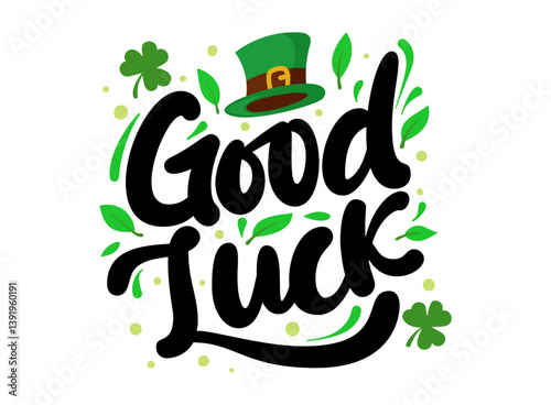 Good luck lettering graphic vector illustration