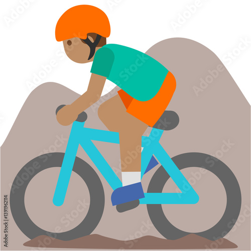 Boy Mountain Biking Emoji

