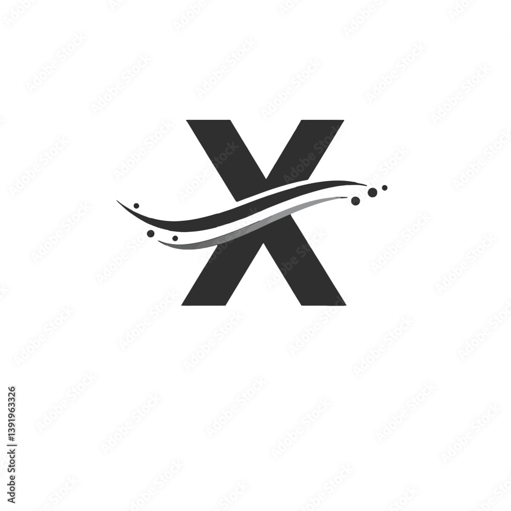 X Letter Logo with Wave Design X Letter Logo with Wave Design