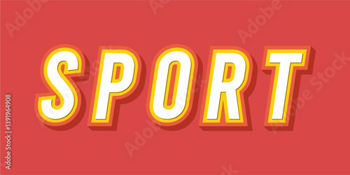typography SPORT word art illustration, editable text effect, eps file format