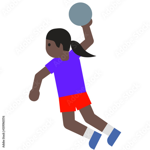 Woman Playing Handball
